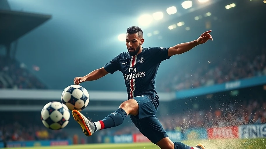 Cầu thủ PSG thực hiện cú sút