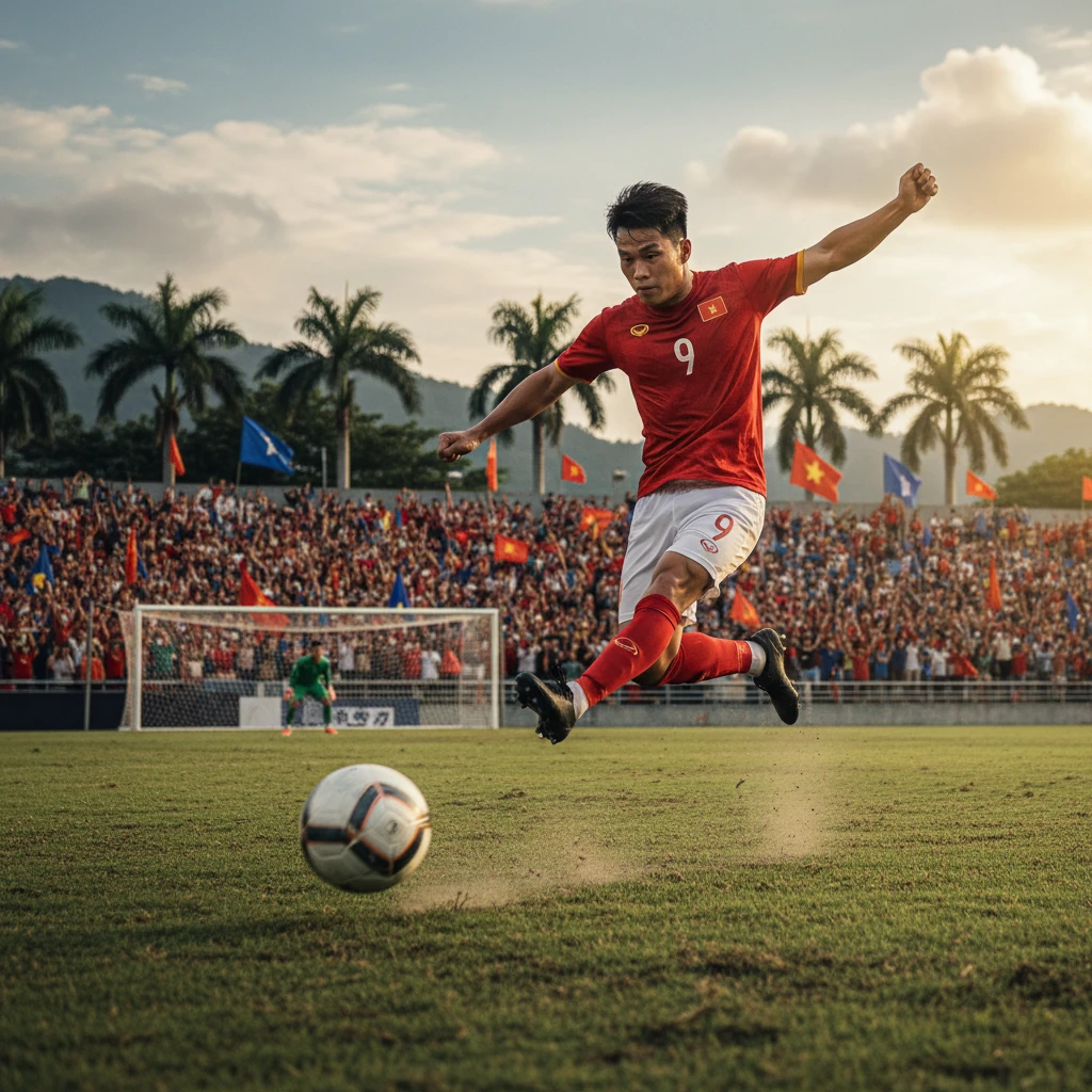 Cầu thủ sút bóng trong trận đấu