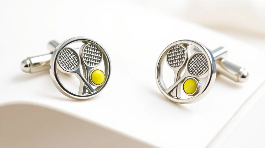 Cufflinks tennis thiết kế vợt và bóng