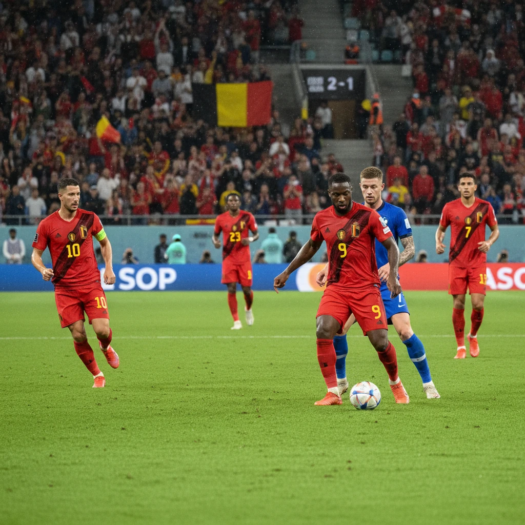 Đội tuyển Bỉ trong trận đấu bóng đá