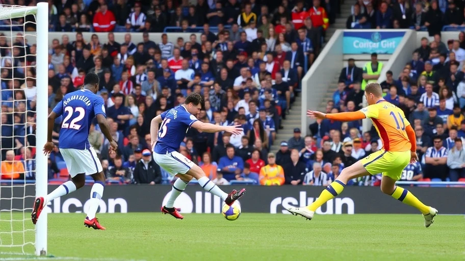 Hình ảnh cầu thủ Everton trong tình huống phạt góc