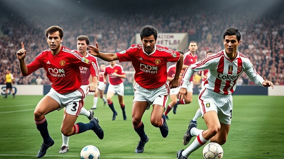 Hình ảnh cầu thủ huyền thoại của Manchester United đang thi đấu.