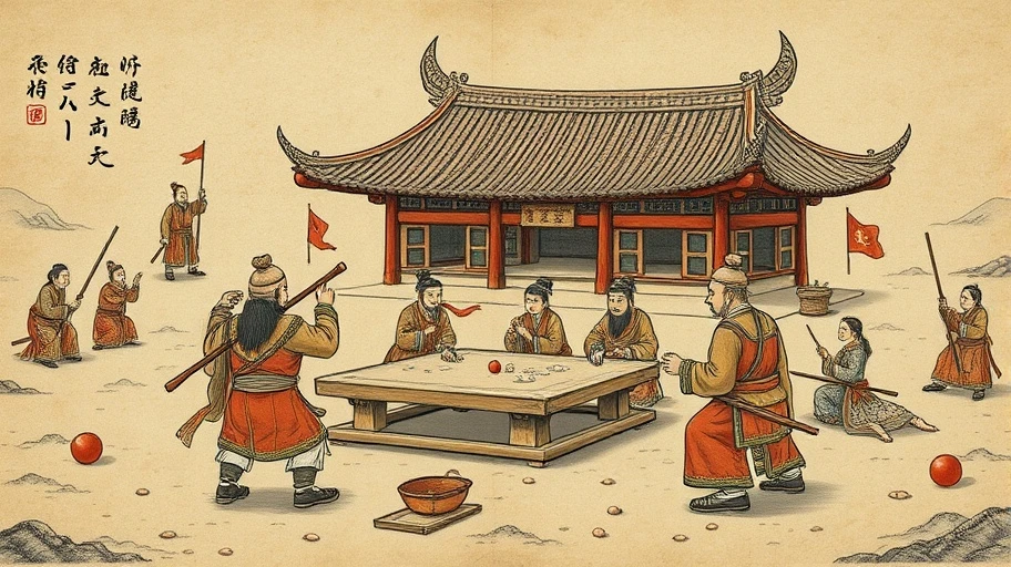 Hình ảnh minh họa về Cuju, tổ tiên của bóng đá hiện đại