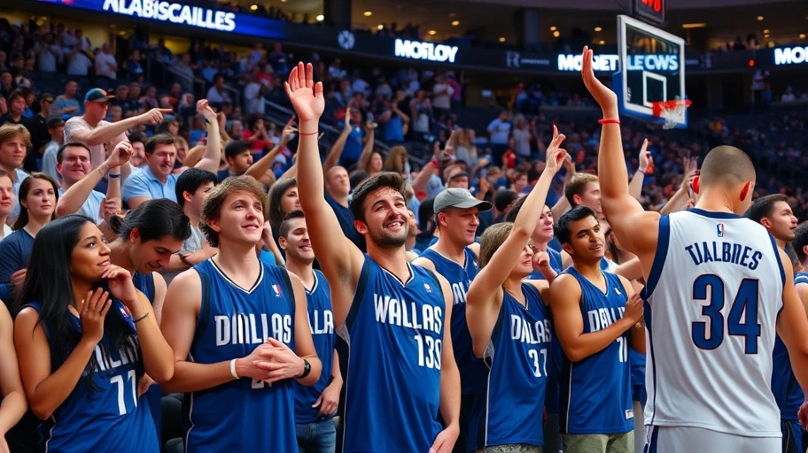 Hình ảnh người hâm mộ Dallas Mavericks tại sân vận động.
