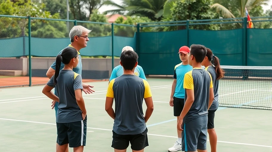 Huấn luyện viên tennis tại sân Kỳ Hoà
