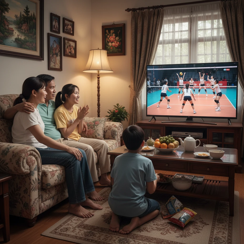 Khán giả Việt Nam xem bóng chuyền nữ trên truyền hình
