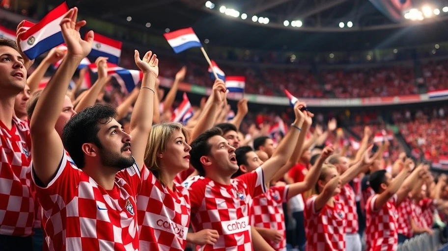 Người hâm mộ Croatia trong sân vận động
