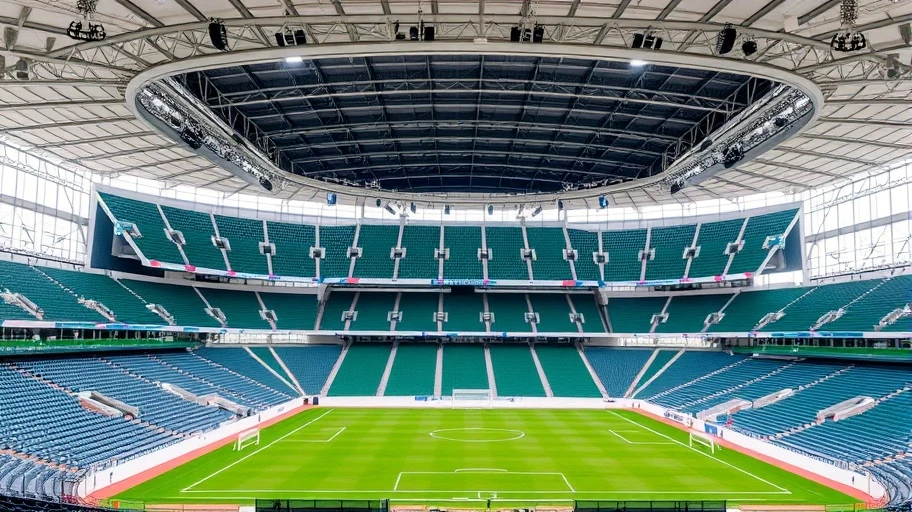 Nội thất hiện đại của sân vận động Estádio Nilton Santos.