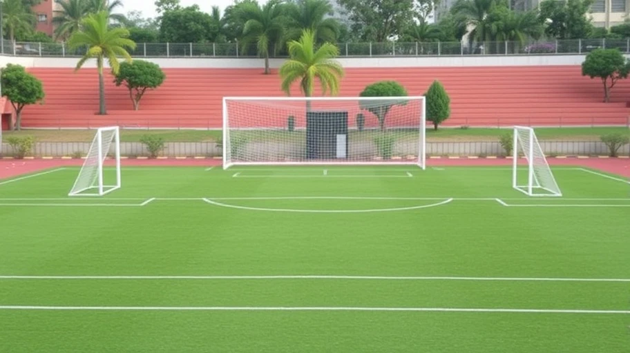 Sân bóng đá 7 người với khung thành nhỏ hơn