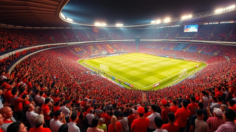 Sân vận động đông đúc khán giả tạo lợi thế cho đội nhà