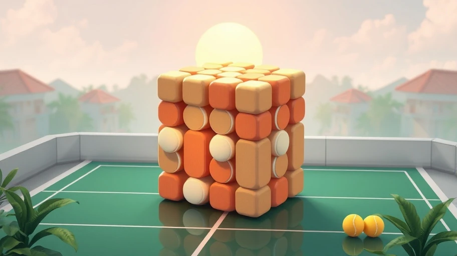 Tennis-themed puzzle game cube