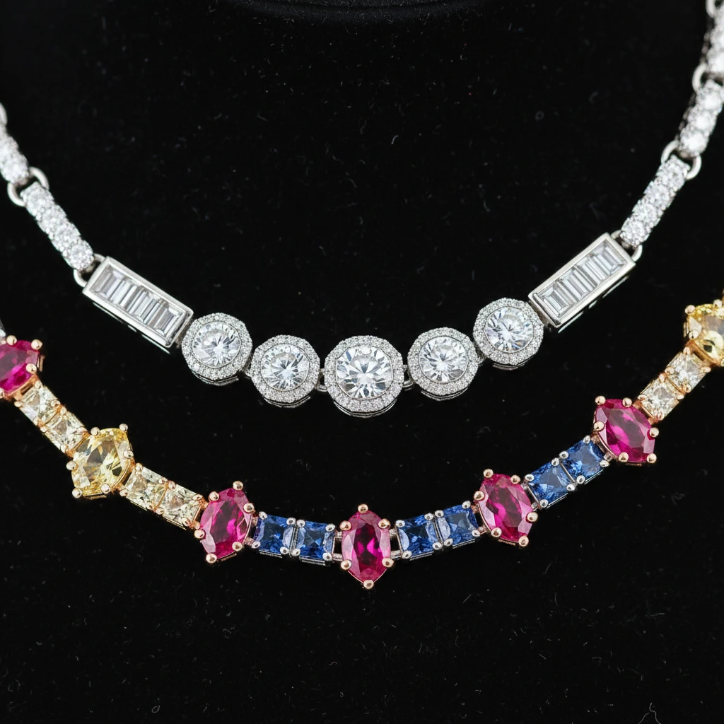 Thiết kế dây chuyền tennis kim cương