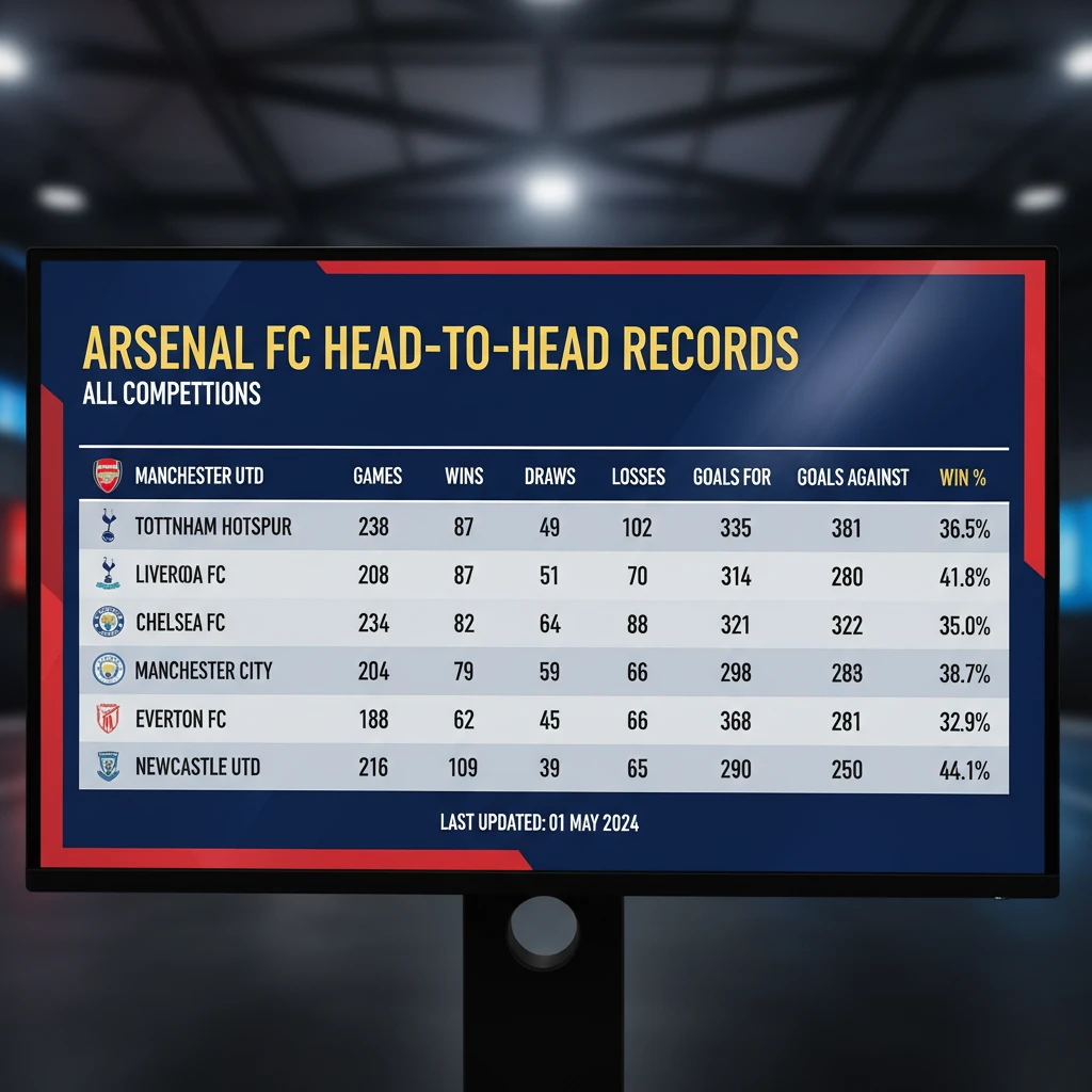 Thống kê đối đầu Arsenal