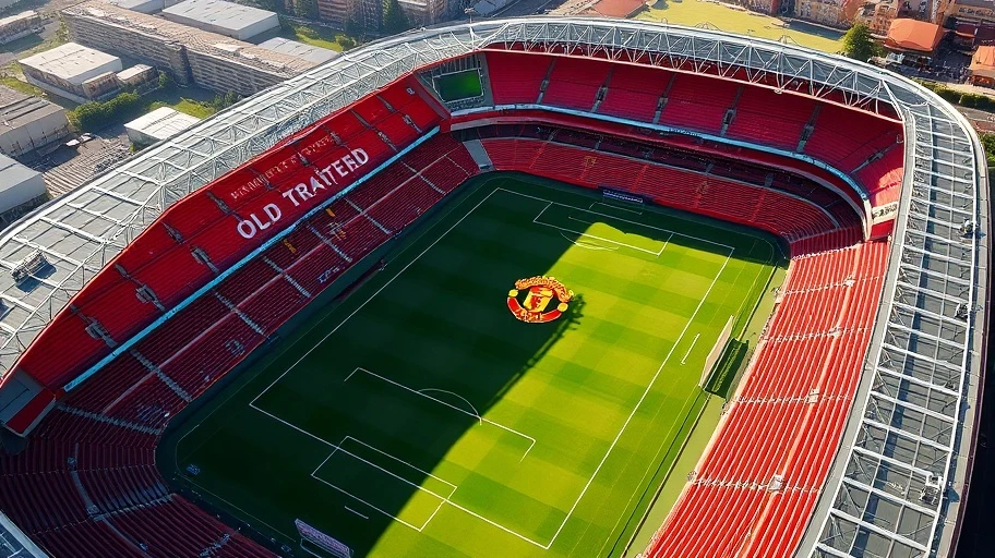 Toàn cảnh sân vận động Old Trafford, trụ sở của Manchester United.