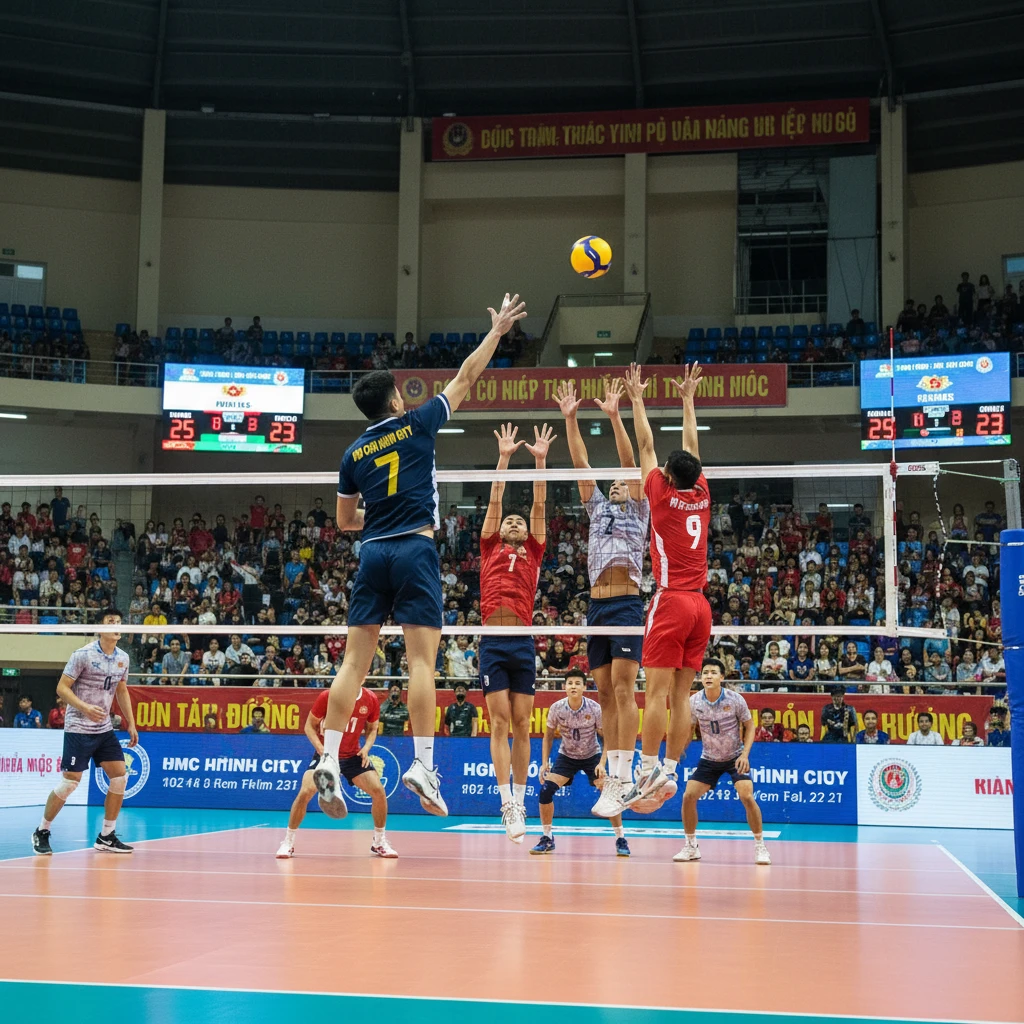 Trận đấu bóng chuyền của Công An TP.HCM