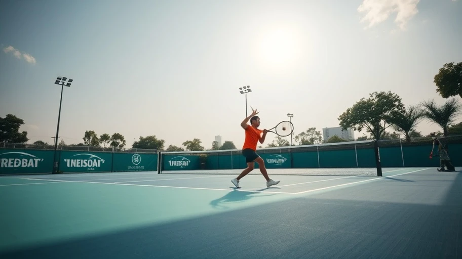 Trận tennis tại giải đấu lớn ở Việt Nam.