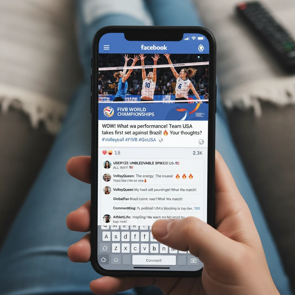 Tương tác người hâm mộ bóng chuyền trên Facebook.