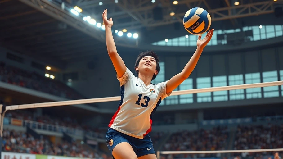 Zhu Ting thi đấu bóng chuyền tại một giải đấu quốc tế